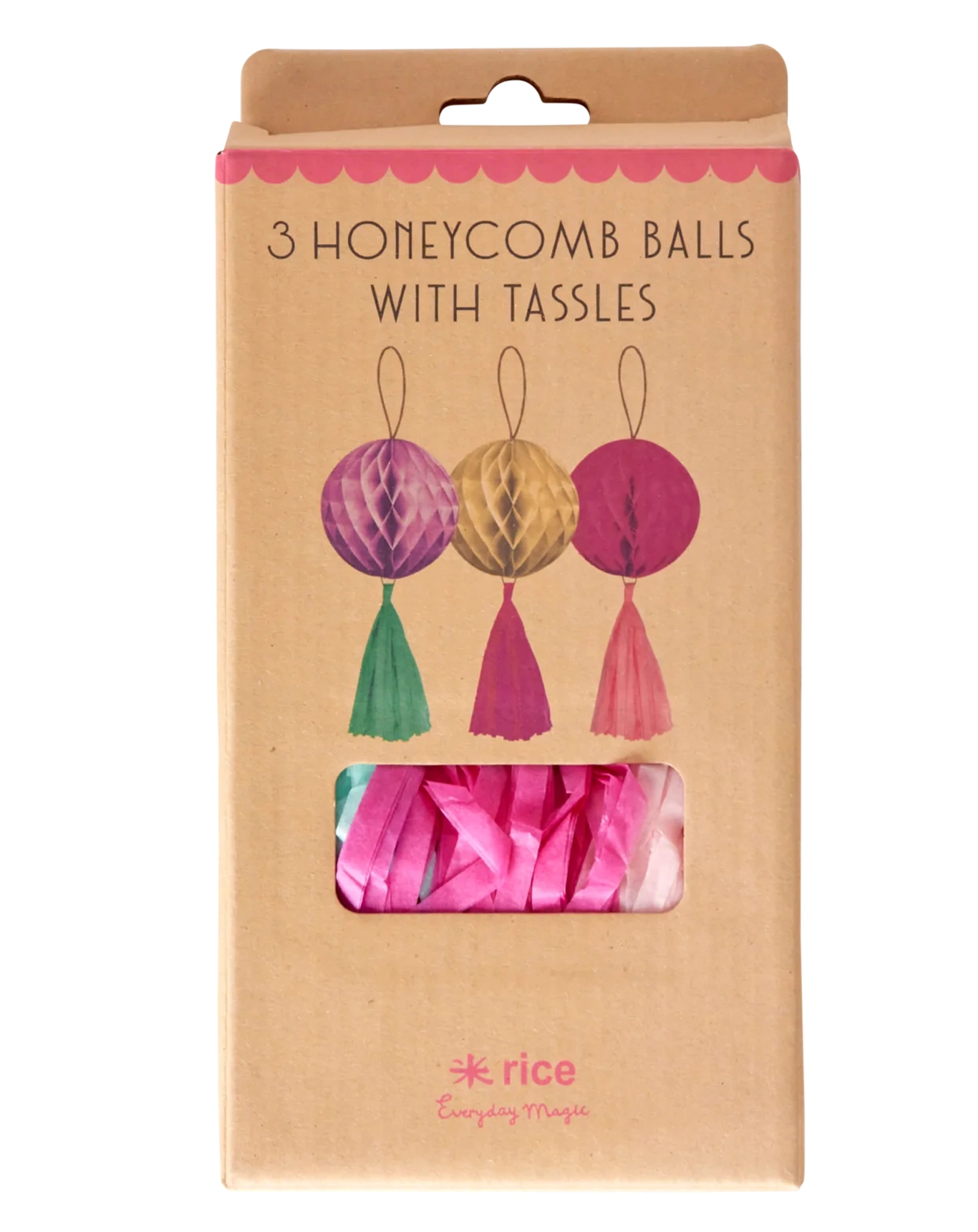 Wabenball PARTY TIME (10cm) 3er Set in bunt