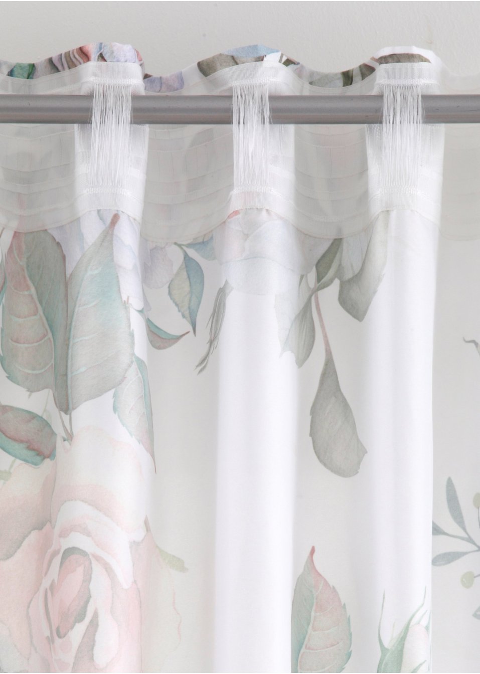 Rideau en microfibre à imprimé roses (1 pce)
