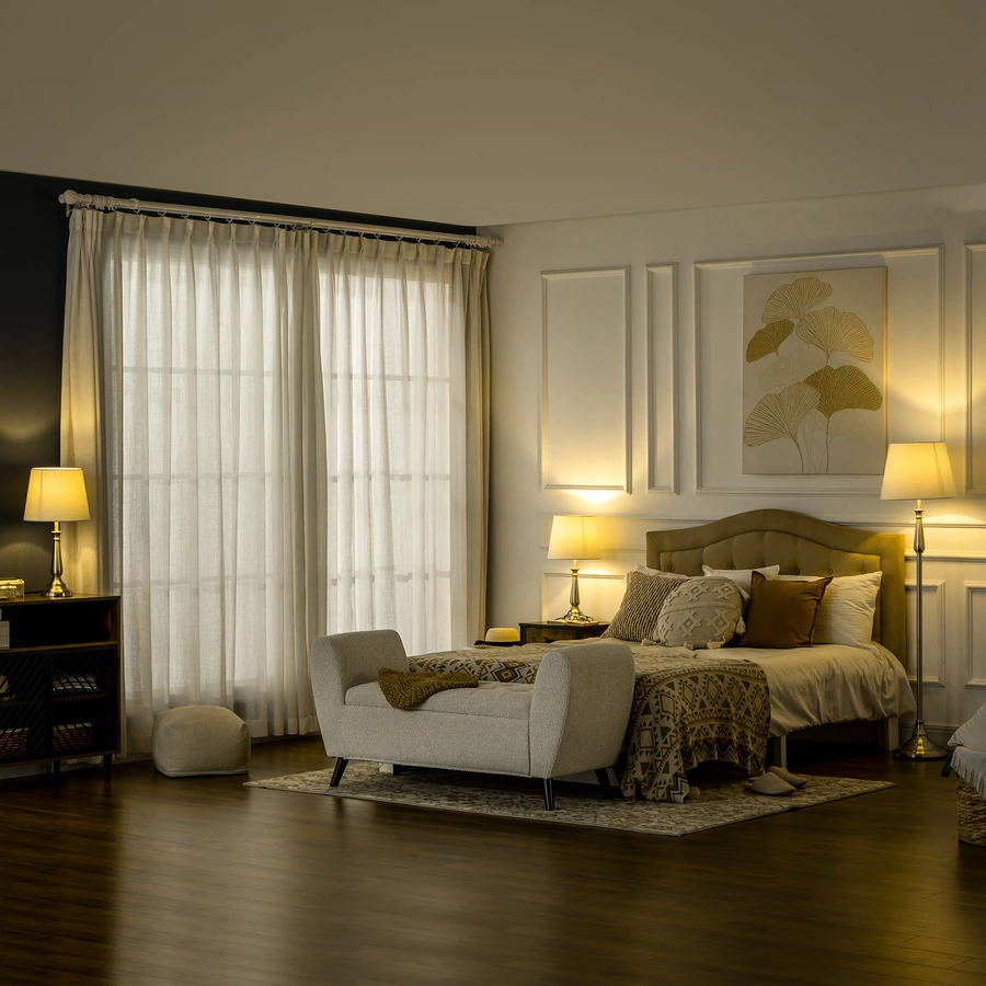 HOMCOM Stehlampen-Set mit E37 Fassung weiß