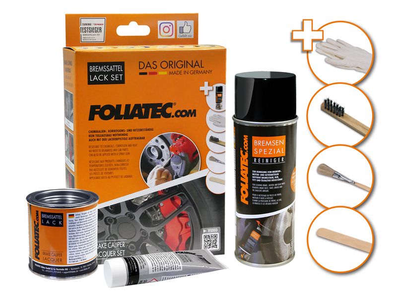 Foliatec Bremssattel Lack Set, Rot Ausreichend für die Lackierung von 4 Bremssätteln