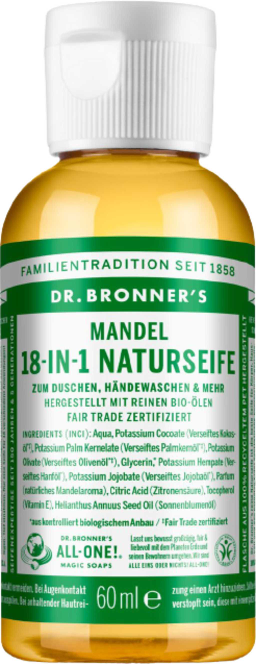 Dr. Bronner's  18in1 Naturseife Mandel, 60 ml