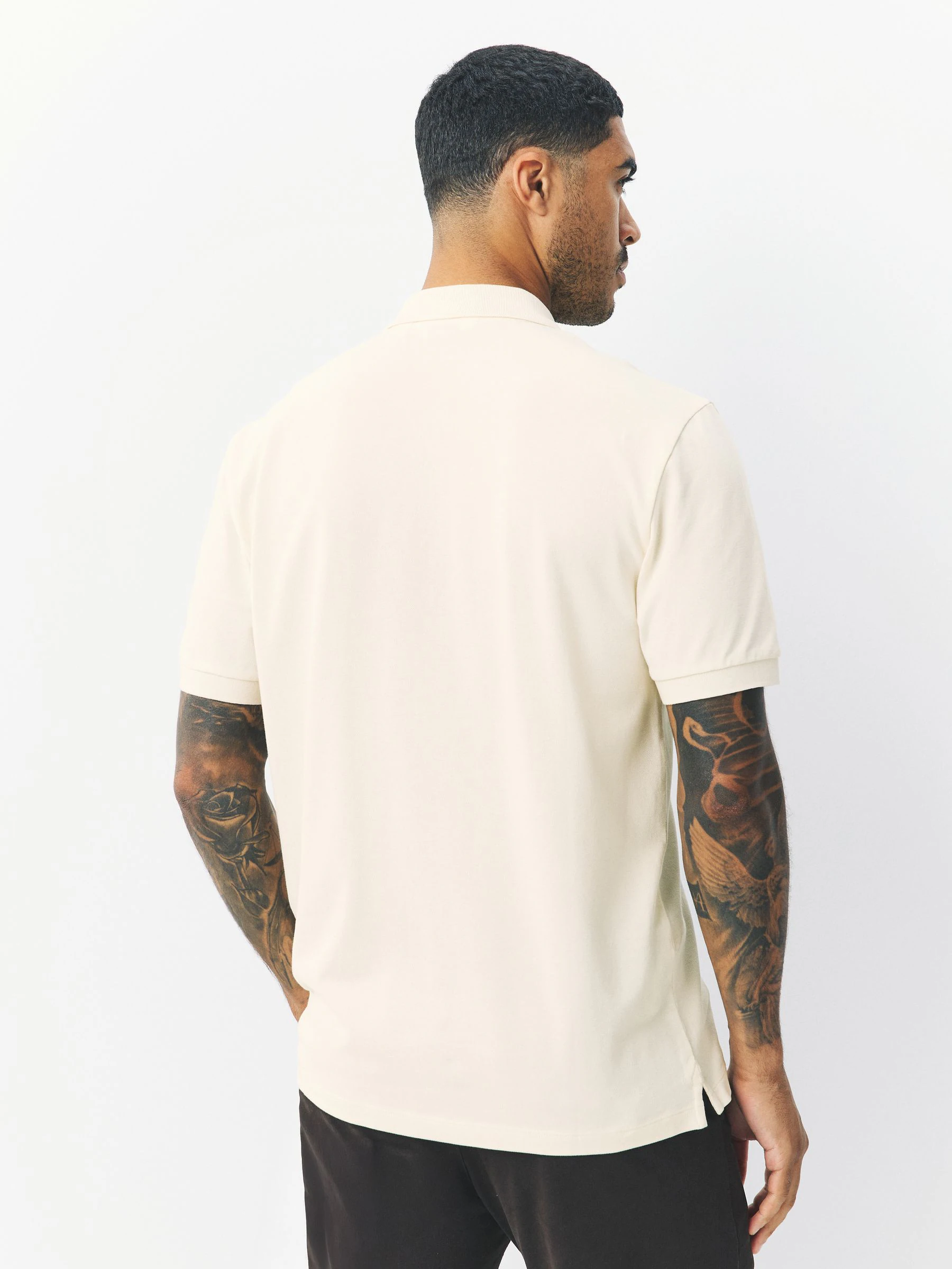 Ecru Trident - Normale Pasvorm - Long-Sleeve Pique Polo Shirt