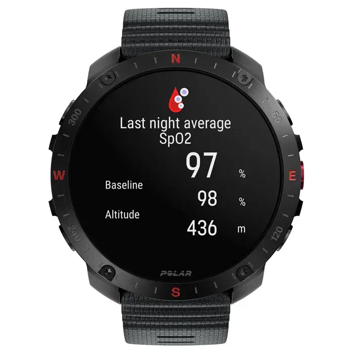 Polar Grit X2 Pro Sporthorloge Zwart H&L