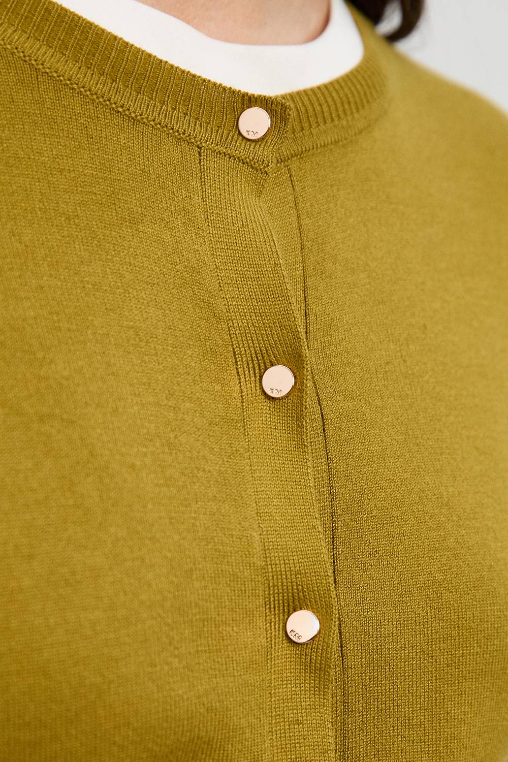 KarenMillen Cardigan Tricoté à Boutons-Pression en Mélange de Viscose