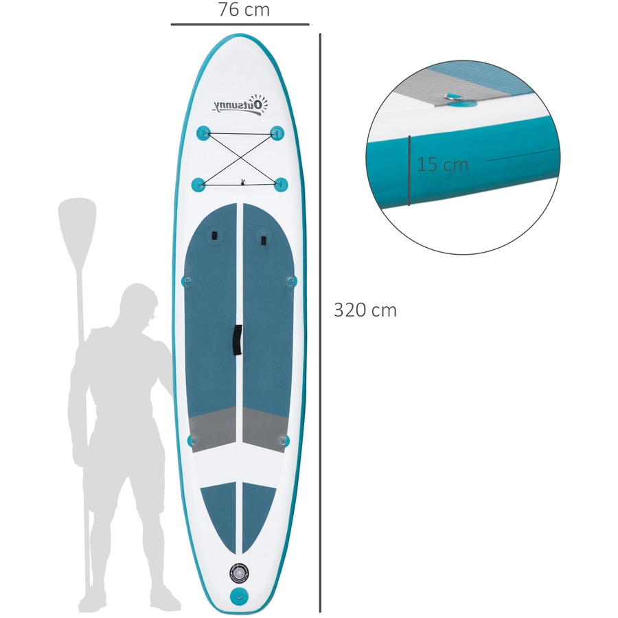 Outsunny Paddleboard mit rutschfestem Belag bunt