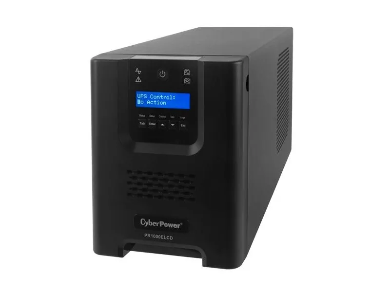 CyberPower Professional Series PR1000ELCD - UPS - AC 230 V - 900 Watt - 1000 VA - 12 At - RS-232, USB - output-stikforbindelser: 8