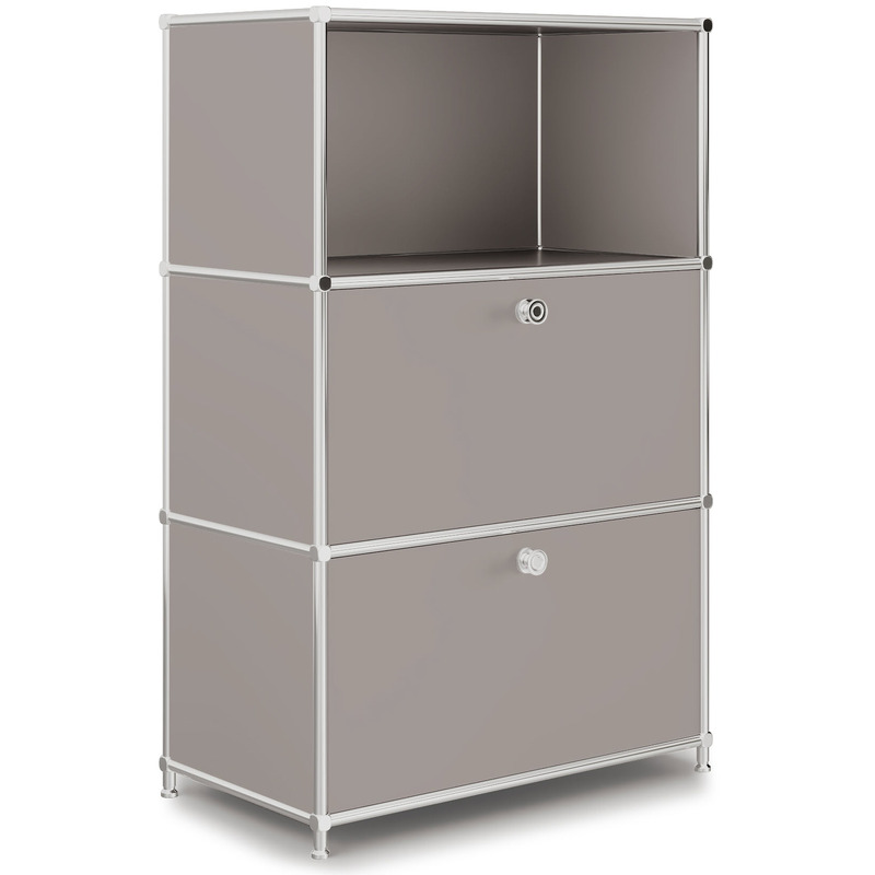 Highboard VEROM, 2 Schubladen, 1 Fach, taupe