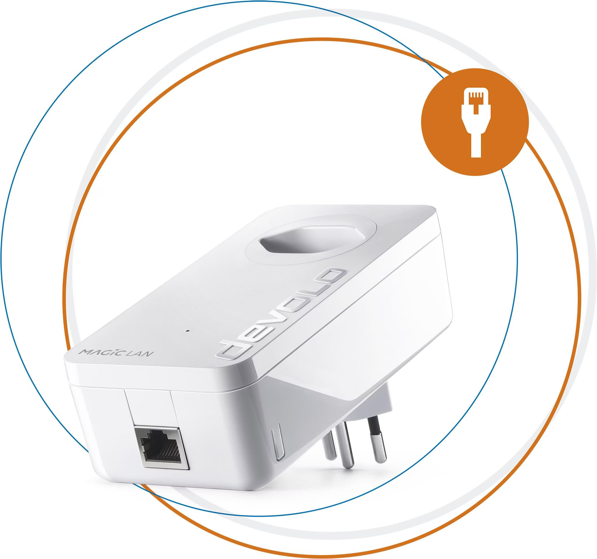 (1200Mbit/s) Magic 1 LAN 1-1-1 Gigabit Netzwerk Erweiterung Powerline Adapter mit Steckdose und RJ45 (8290) - Weiss