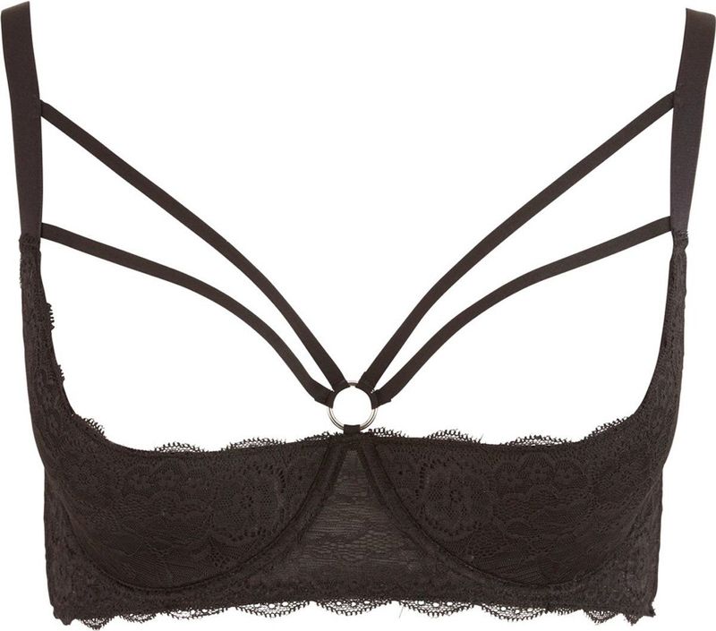 Cottelli Plus Size - Ringvormige BH - Zwart