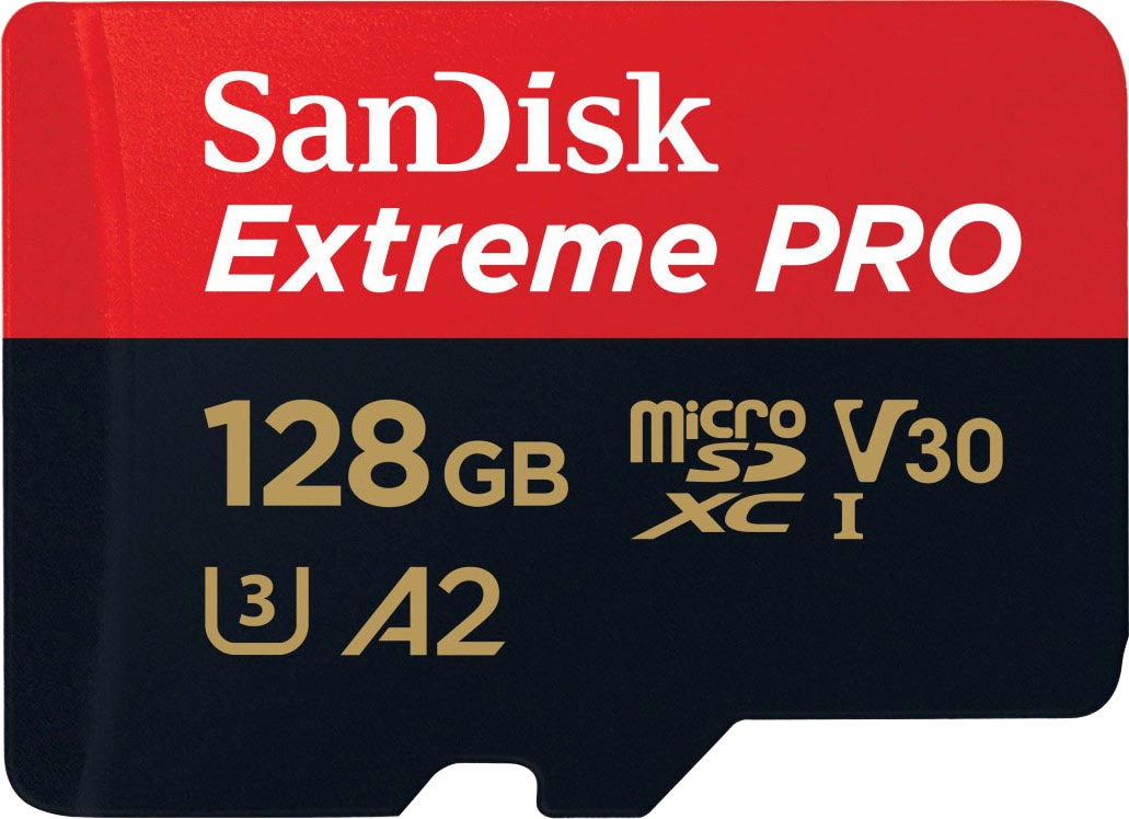 Sandisk Speicherkarte »Extreme PRO microSDXC™-UHS-I-KARTE« (128 GB Video Speed Class 30 (V30)/UHS Speed Class 3 (U3) 200 MB/s Lesegeschwindigkeit)