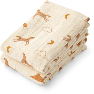 LIEWOOD Lewis Musselinteppe 2-Pack, Dream/Ecru