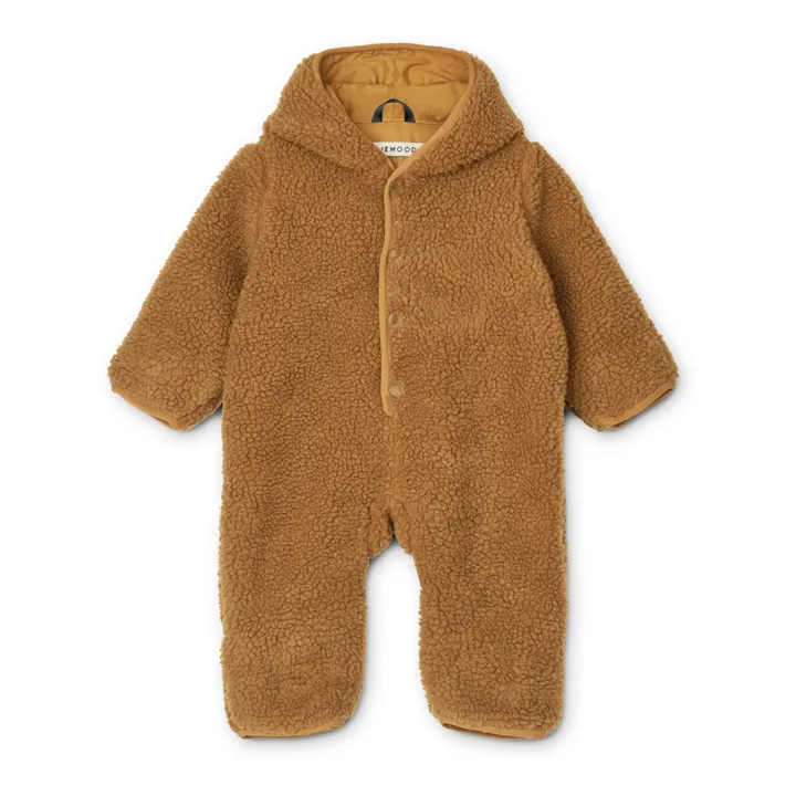 Liewood Combinaison Coton Bio Matières Recyclées Façon Fourrure Fraser | Caramel