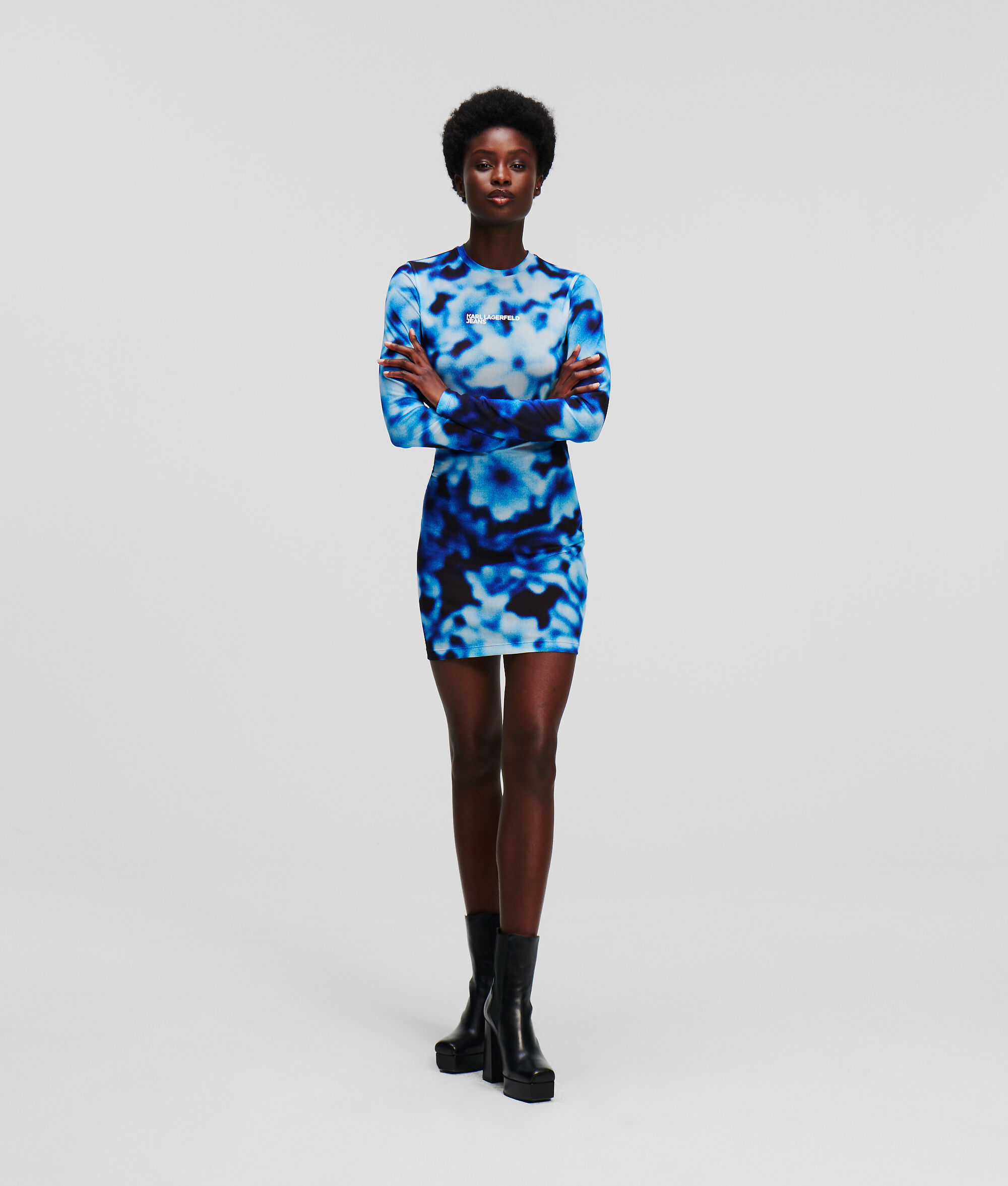 ROBE EN MAILLE KLJ IMPRIMÉ FLOUTÉ