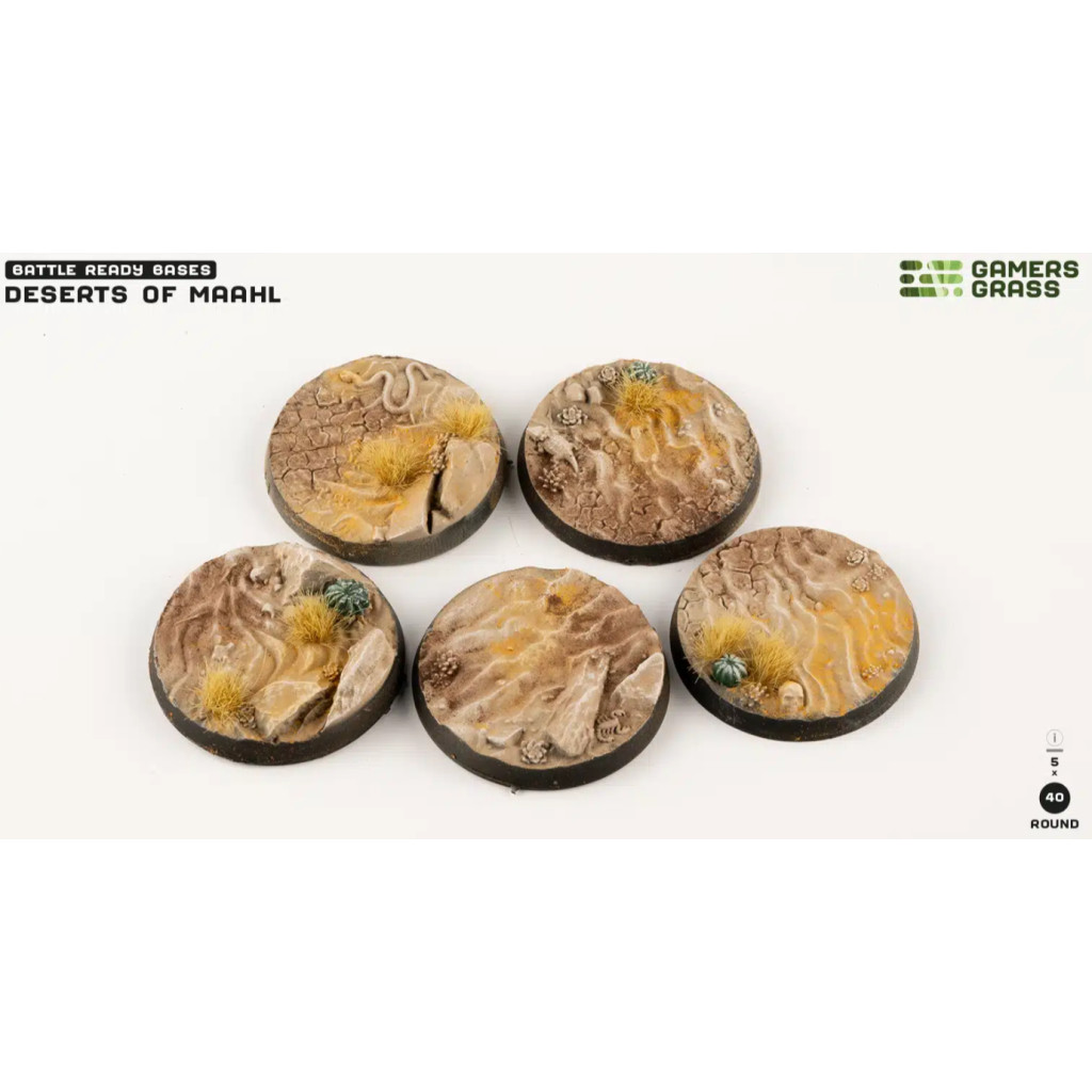 Deserts of Maahl Bases - Round 40mm (x5)