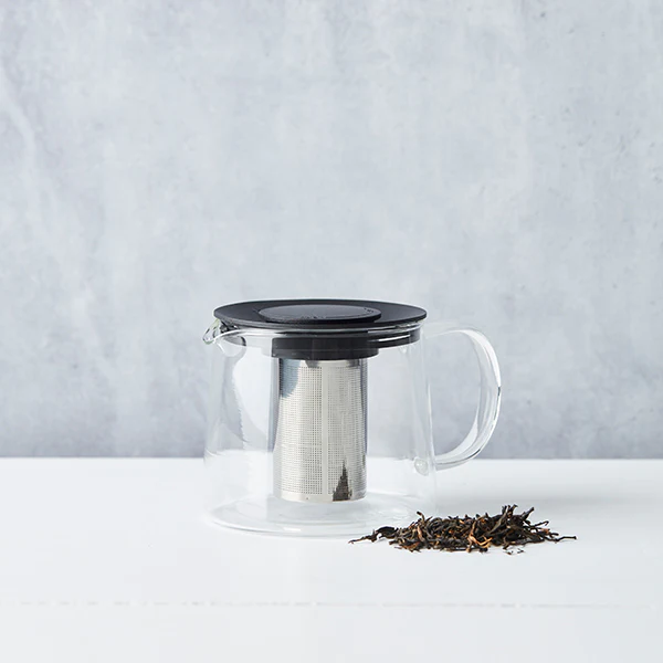 Théière en verre avec filtre inox 1 L noir Point Virgule