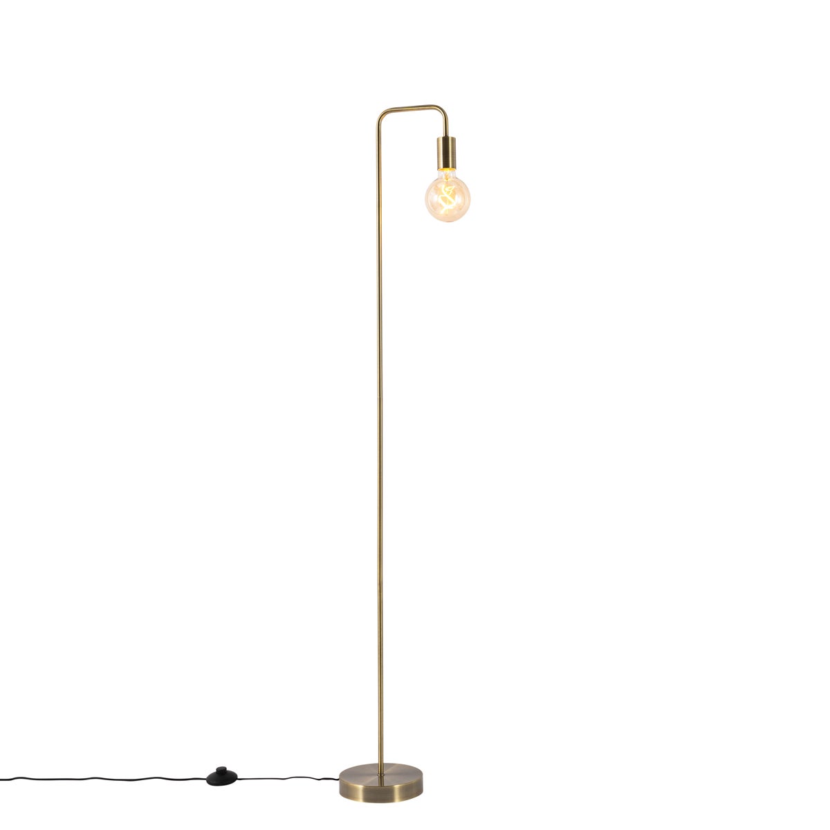 QAZQA - Moderne vloerlamp | Staande lamp | Vloerlamp | Lamp | Lichtbrons - Easy | Woonkamer | Slaapkamer - Staal, Langwerpig - LED-compatibel E27