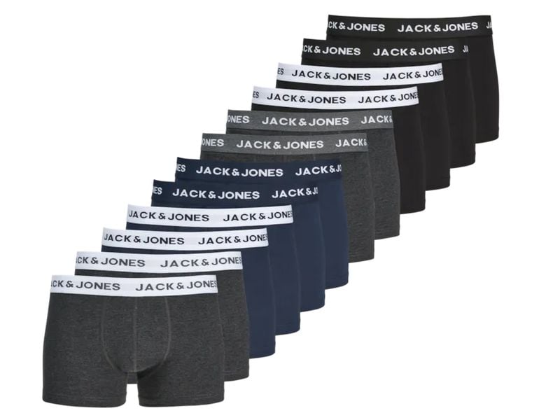 JACK&JONES Unterhosen Herren, 12-er Pack Mehrfarbig, L Kurze Boxershorts