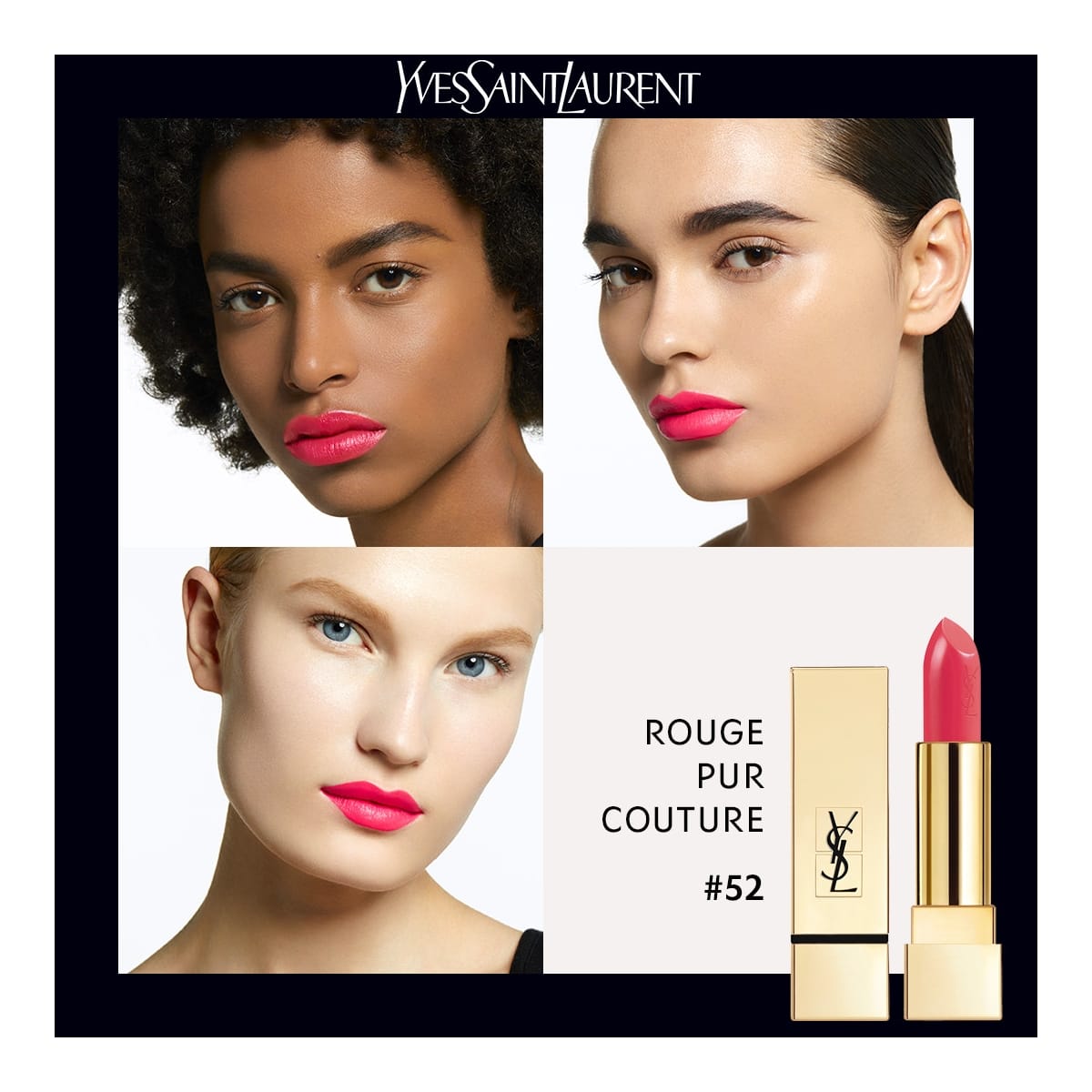 YVES SAINT LAURENT Rouge Pur Couture Rouge à Lèvres Satiné Longue Tenue et Confort