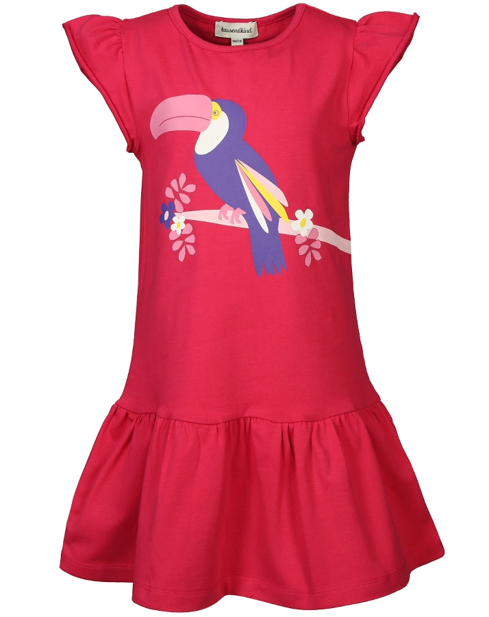 Kurzarm-Kleid SUMMER BIRD in pink