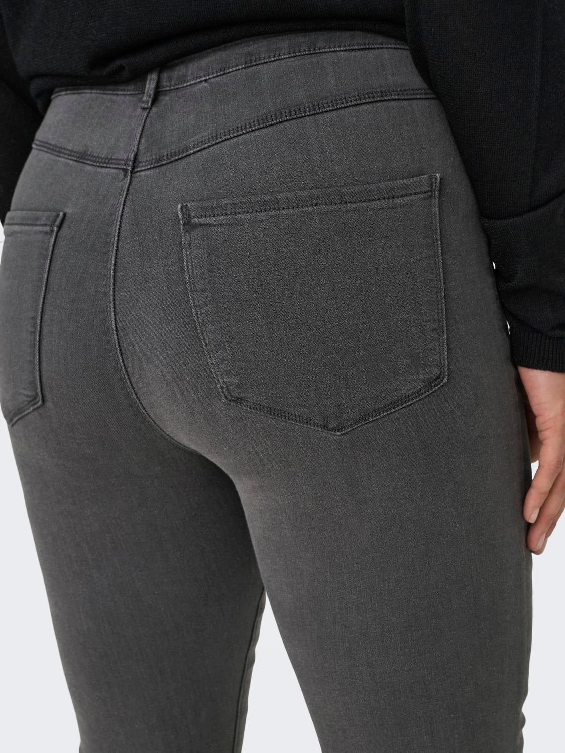 CARTHUNDER Hohe Taille Skinny Fit Jeans Medium Grey Denim