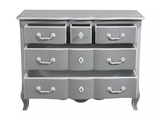 Commode galbée 5 tiroirs Bois-MDF Gris - Gustavien Interior's