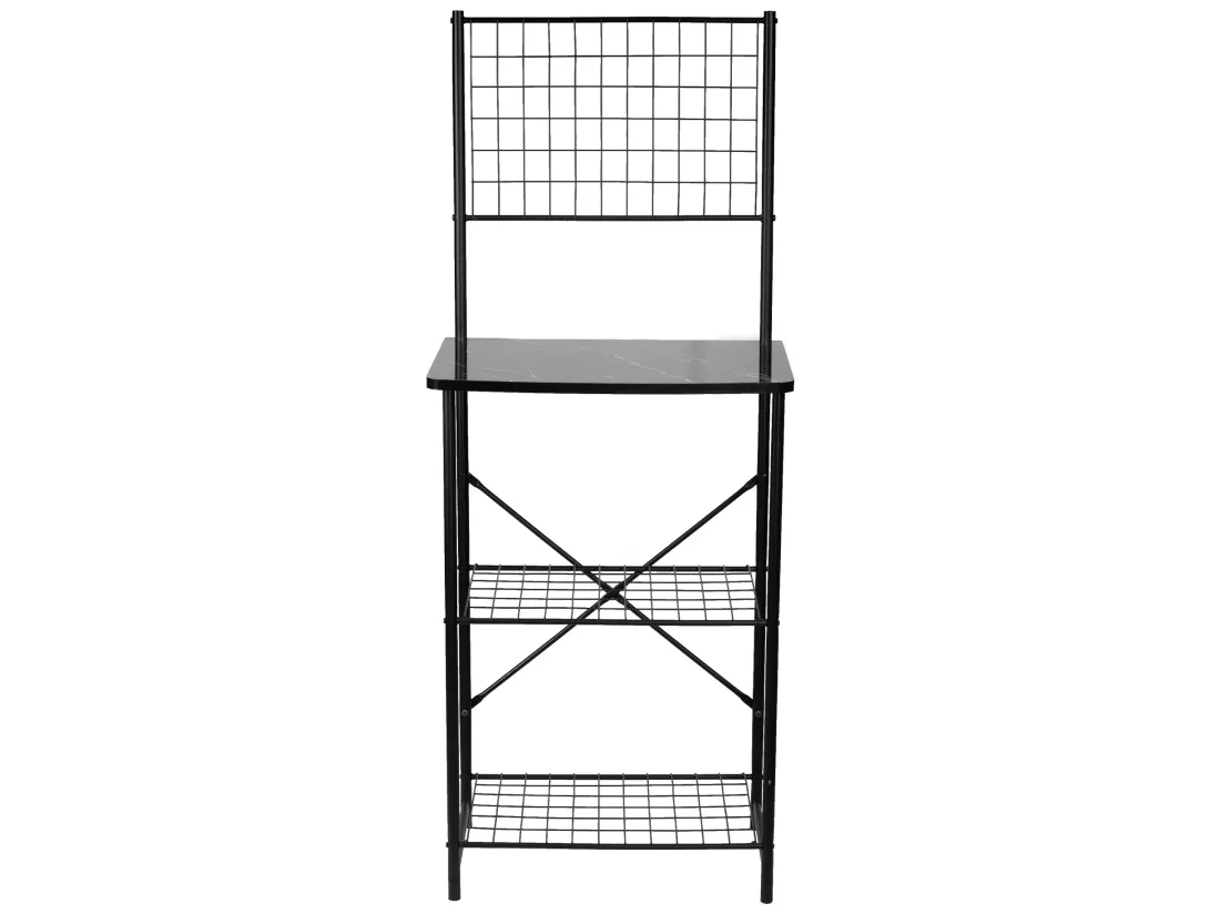Étagère de cuisine Nibe 150 x 60 x 42 cm noir effet marbre [en.casa]