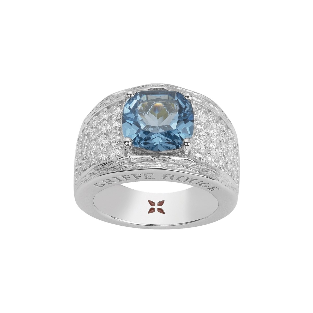 Bague MARGARET en Argent avec pierre synthétique bleu topaze