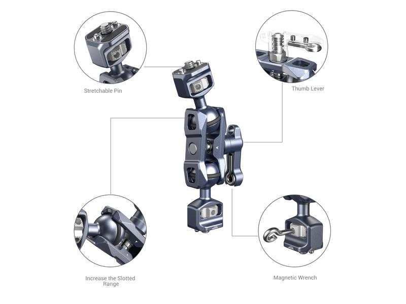 Smallrig Magic Arm with Dual Ball Heads (1/4-20 Screws) Magic Arm mit zwei Kugelköpfen