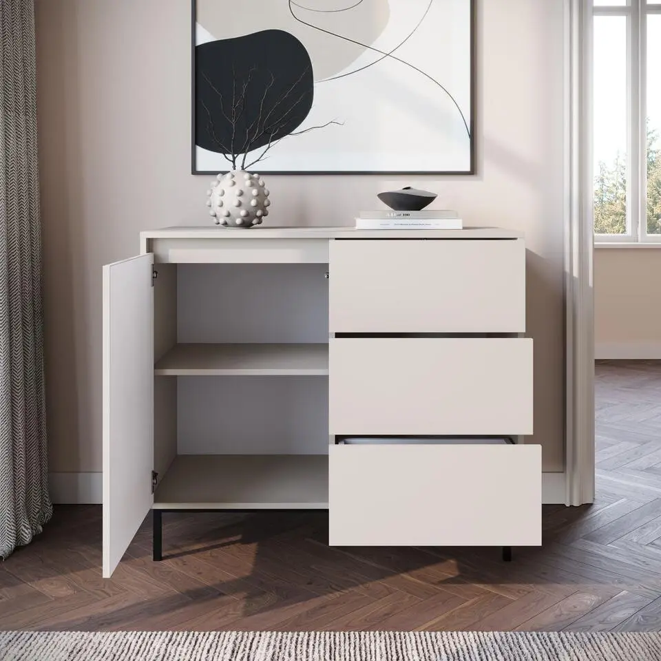 Meubella - Dressoir Orvana - Beige - 103 cm