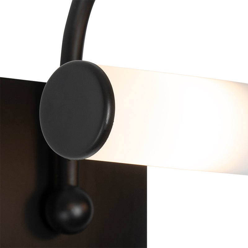 Klassieke zwarte wandlamp IP44 2-lichts - Bath Arc