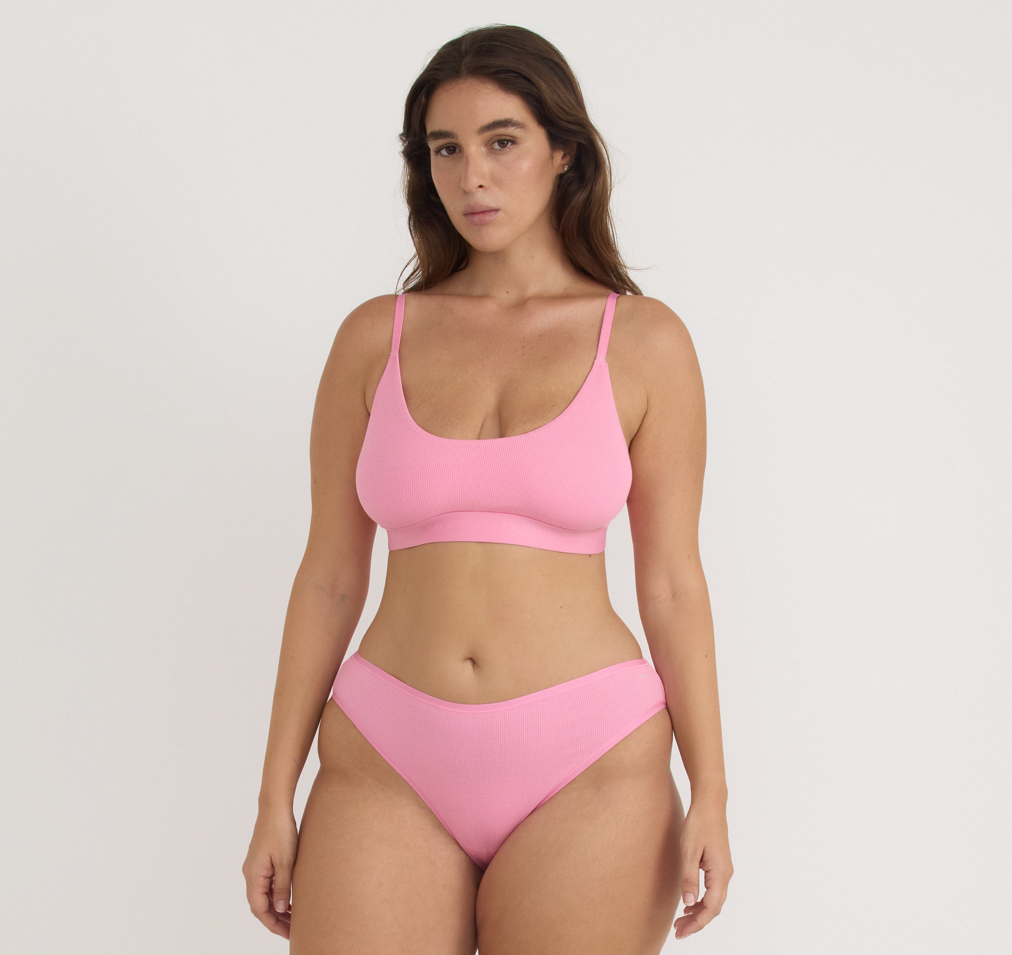 ORGANIC COTTON<br>Core Rib Open Back Scoop Bralette