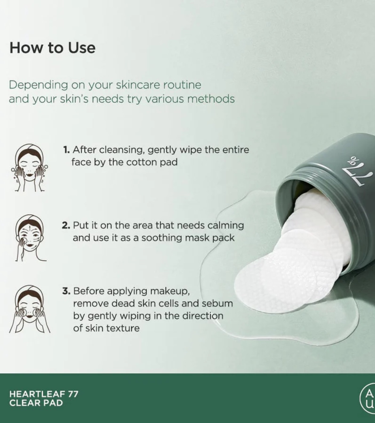 Anua - Tônico facial com formato de almofadas 77%% Heartleaf