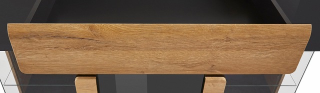 INOSIGN Highboard »Toledo,Breite 147,5cm,trendige Hochkommode mit 3Türen und Schublade« Hochschrank mit Glas-Partien,stylische Hochglanzfronten