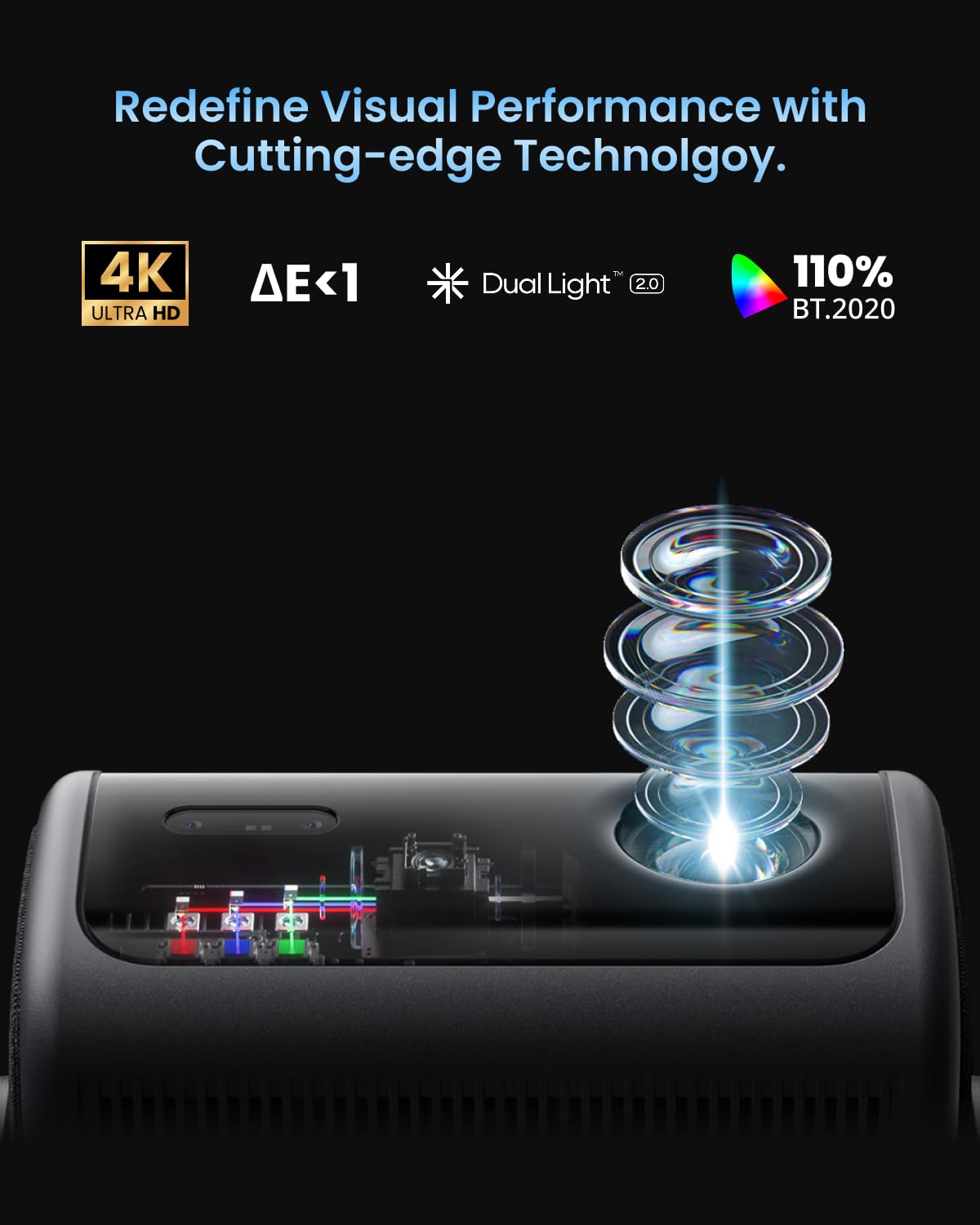 Dangbei MP1 Max, Vidéoprojecteur 4K, 3100 Lumens ISO,110% BT.2020, HDR10+, 3D, Dolby Audio, 300