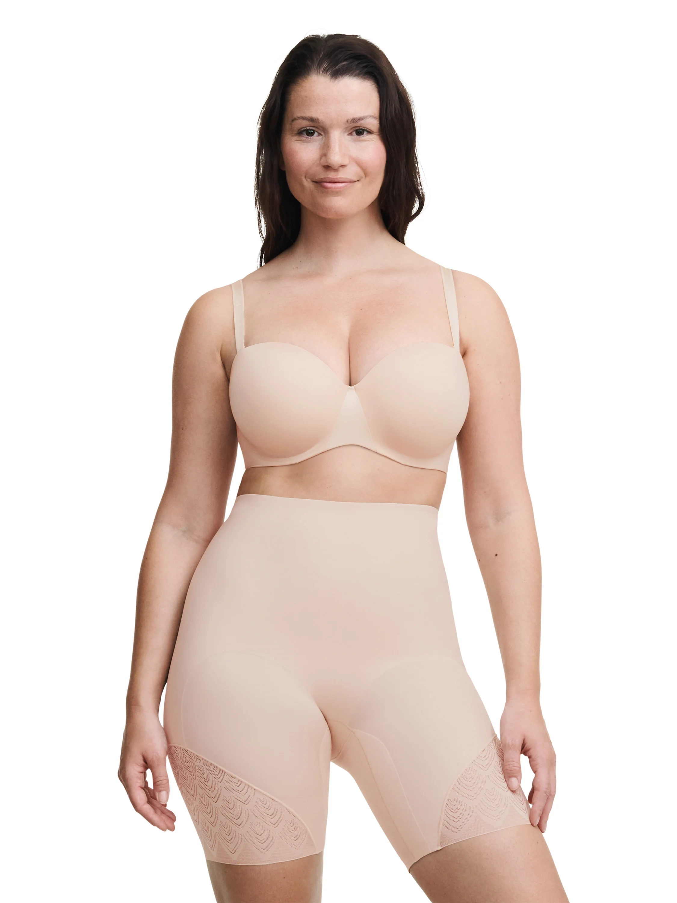SEXY SHAPE - Panty gainant taille haute en dentelle | Beige