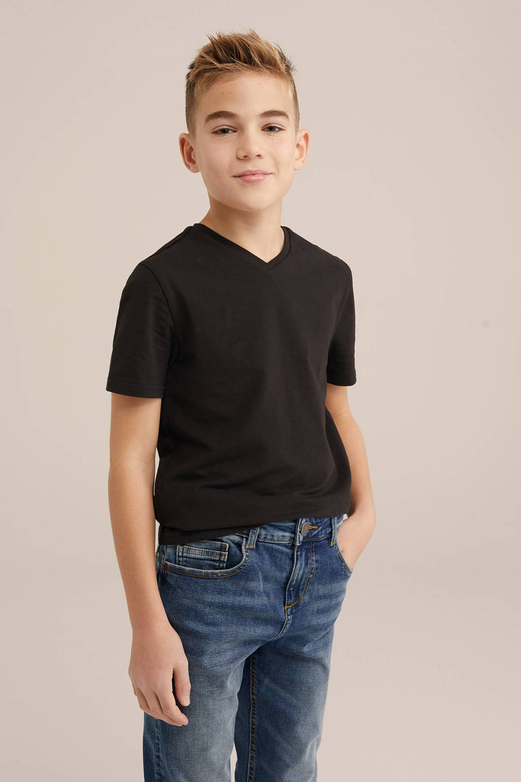 WE Fashion T-shirt - set van 2 zwart