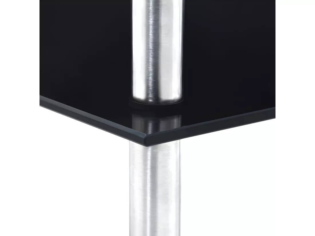 Étagère 5 niveaux Noir 30x30x130 cm Verre trempé