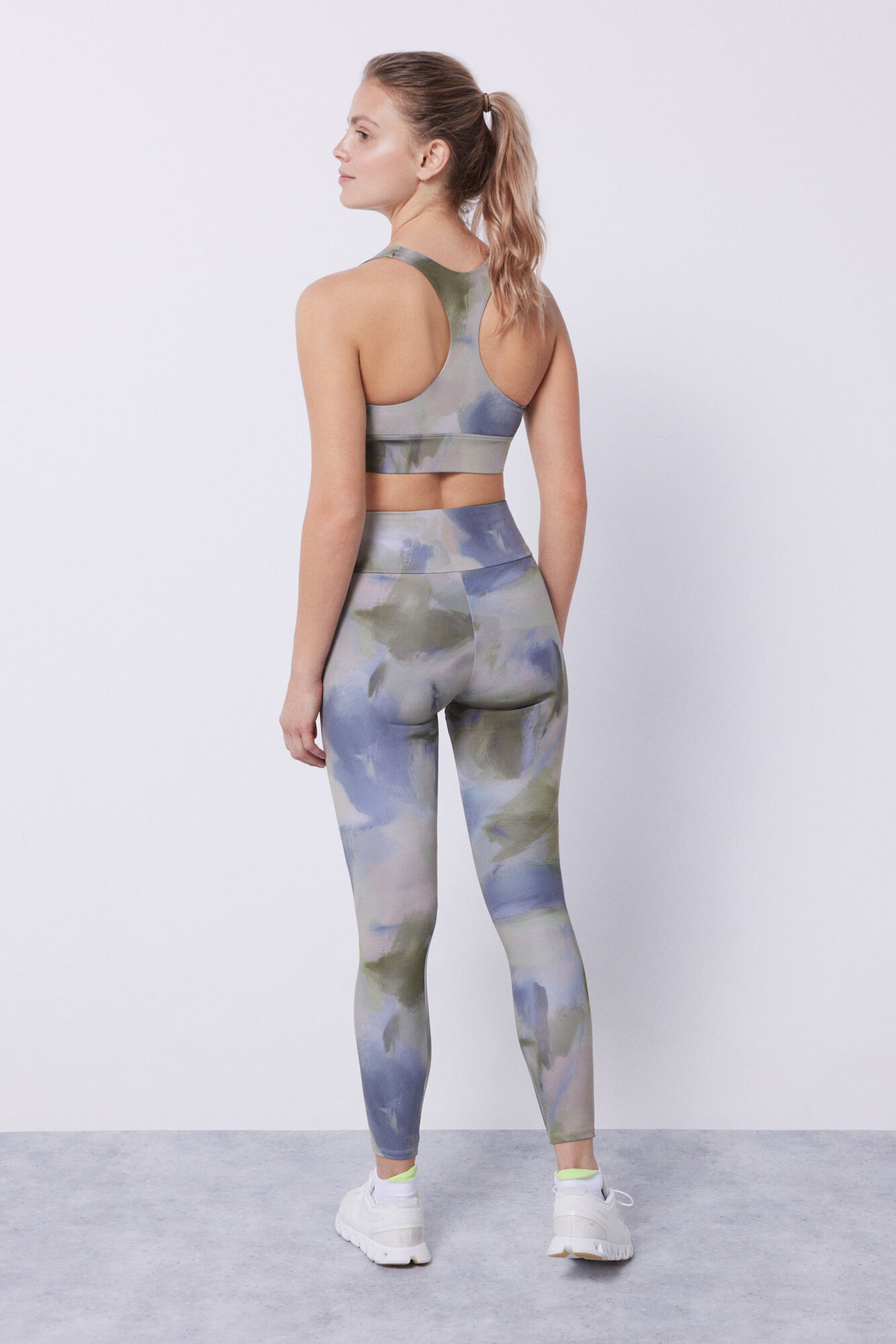 Leggings elásticas com estampa 4D