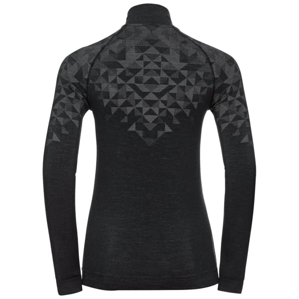 T-shirt thermique ODLO BL TOP TURTLE NECK L/S HALF ZIP KINSHIP PW 200 BLACK MELANGE