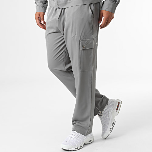 Ensemble Veste Zippée Et Pantalon Cargo KL-2093 Gris