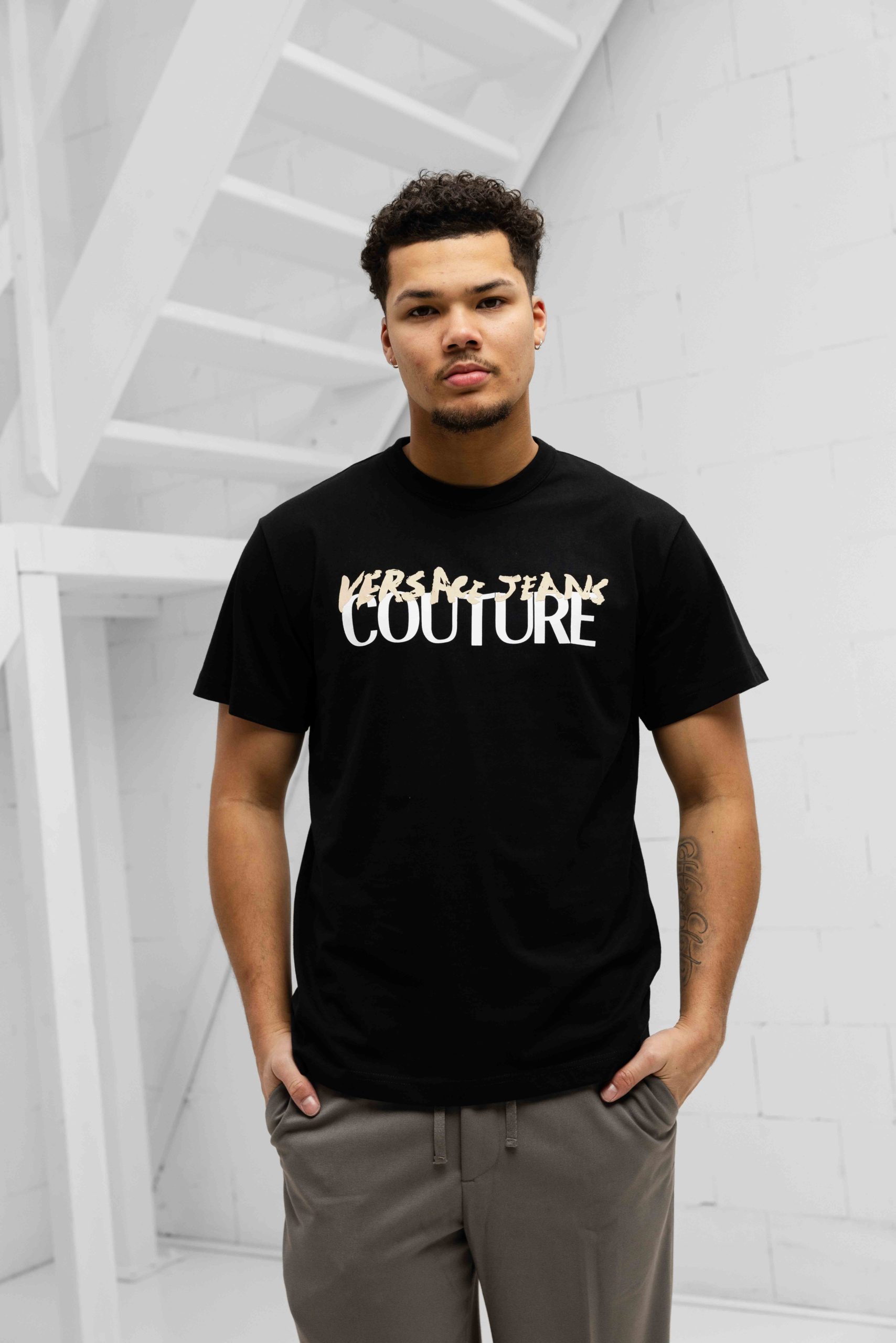 Versace Jeans Couture Logo T-Shirt Heren Zwart