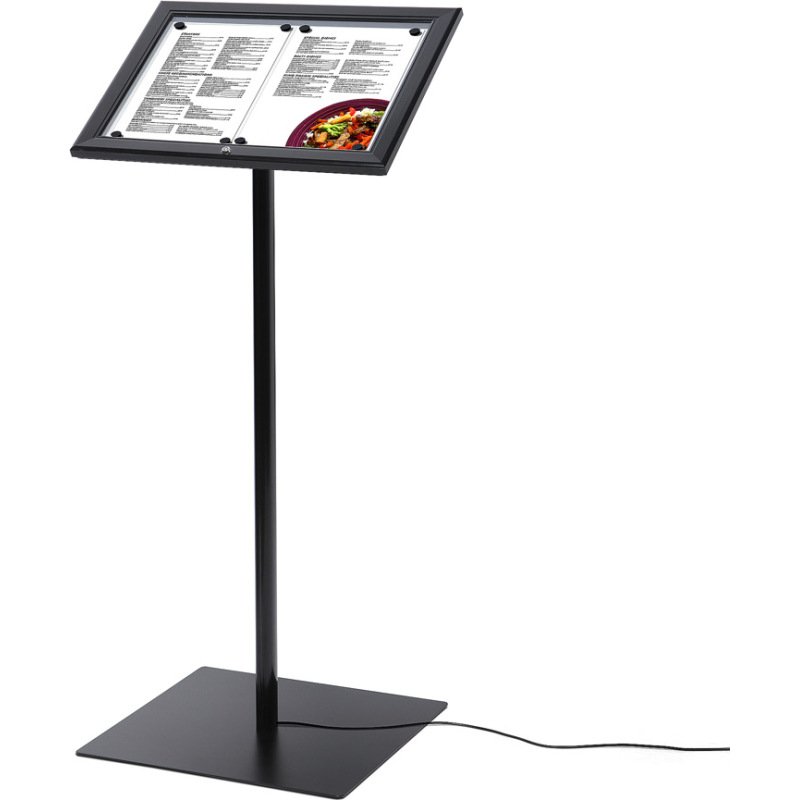 Présentoir Porte Menu Verrouillable 2x A4 LED