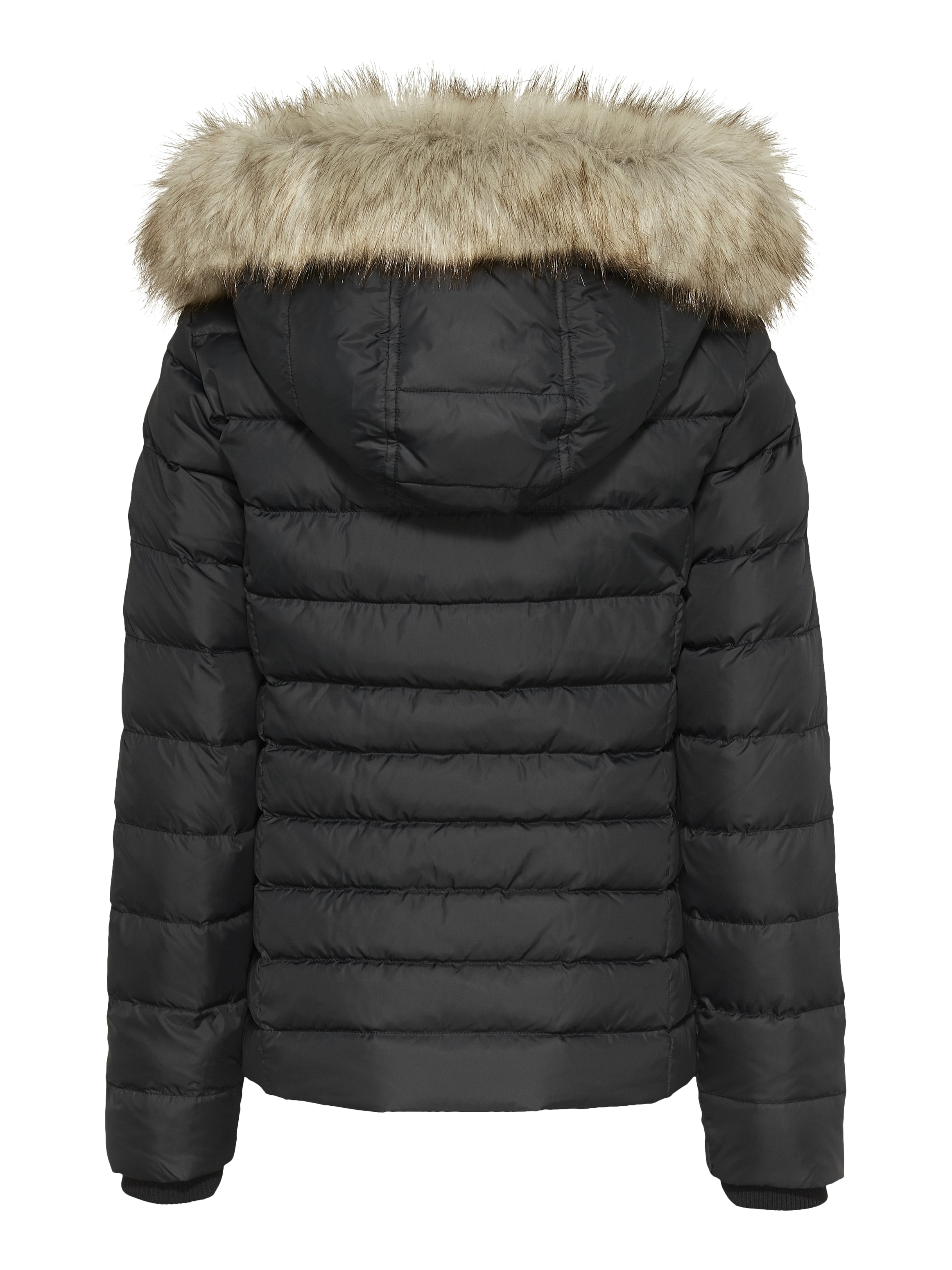 Tommy Jeans Daunenjacke »BASIC HOODED DOWN JACKET« mit Kapuze mit Fellimitat an der Kapuze & Tommy Jeans Logo-Flag