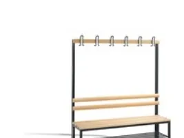 Bænk, CP Basic, 165 x 150 x 40, med skohylde/knage bøg/antracit