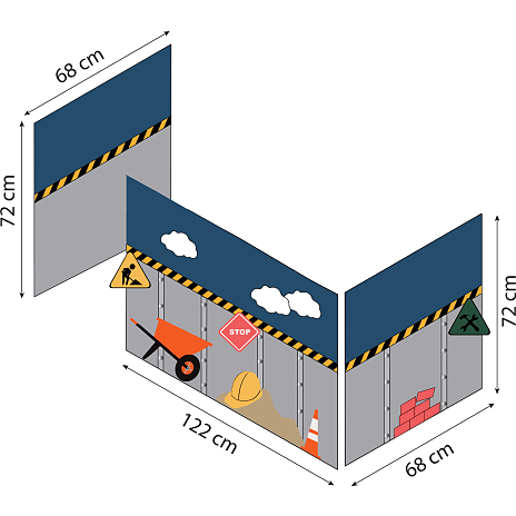 Hoppekids Construction forhæng til halvhøj- og køjeseng 70x160 cm
