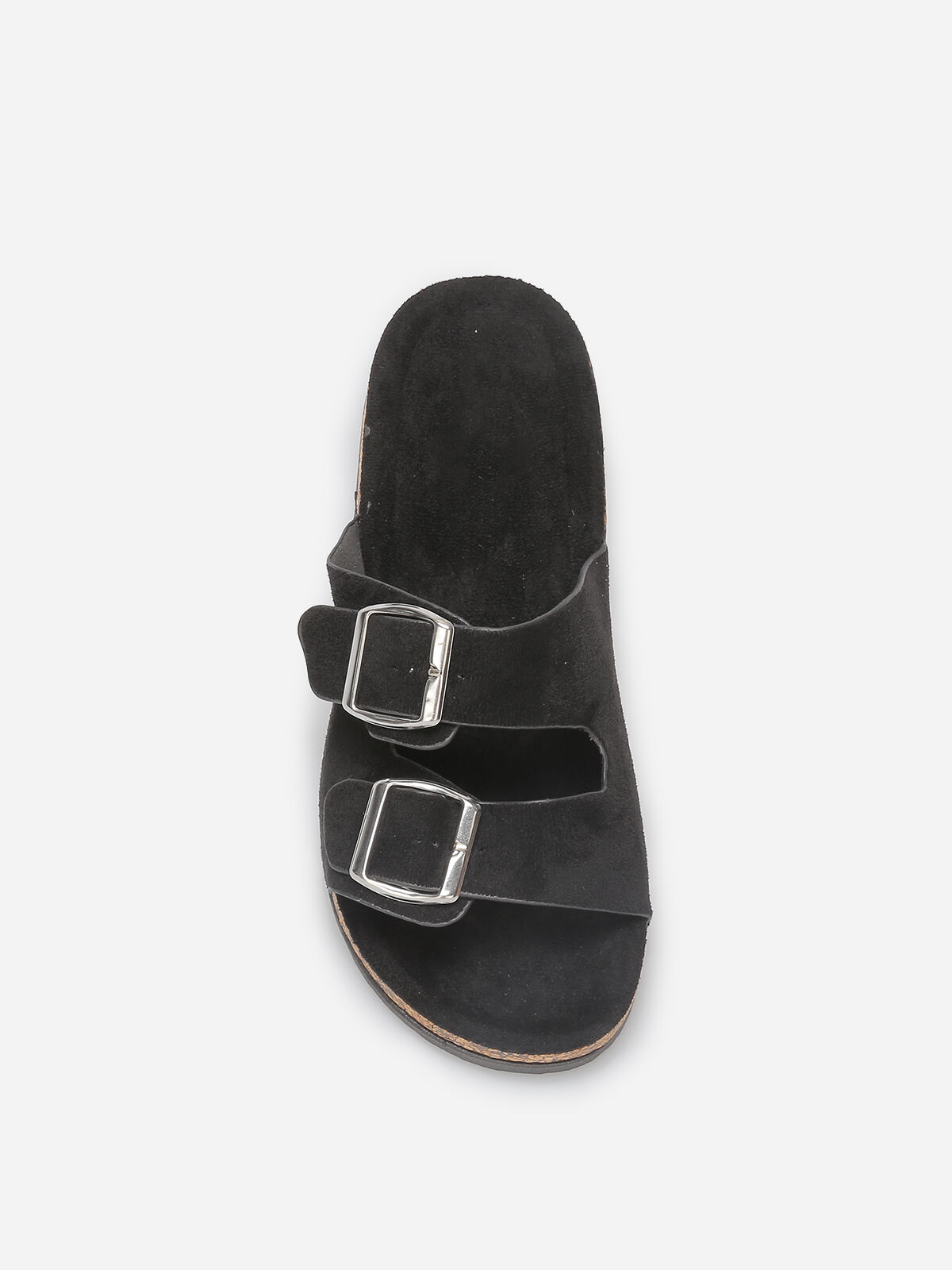 Mules en suédine à boucles oversize- Noir