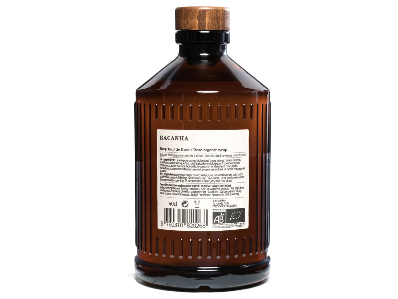 Sirop Bio rose - 40 cl - Bacanha