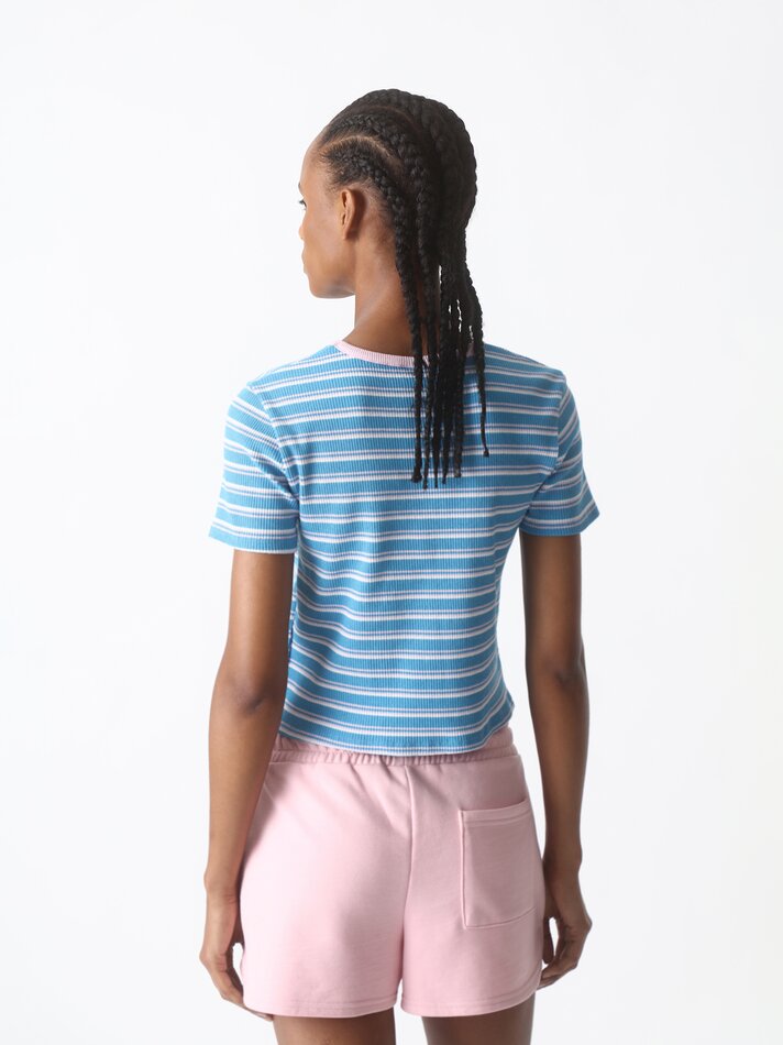 Camiseta cropped Mistral x Lefties - Azul Médio