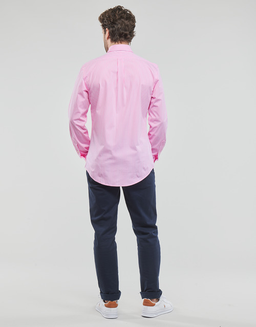 Polo Ralph Lauren - CHEMISE AJUSTEE SLIM FIT EN POPELINE RAYE Rosa / Blanco