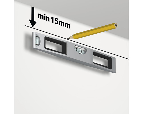 Schilderijrail Contour Rail wit 200 cm incl. montageset
